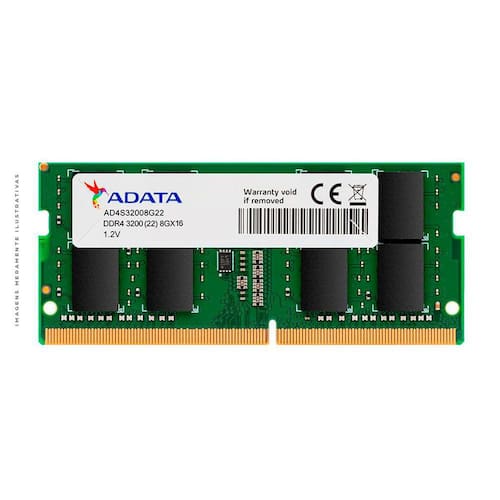 Memória ADATA 8GB, 3200MHz, DDR4, CL22, Para Notebook - AD4S32008G22-SGN