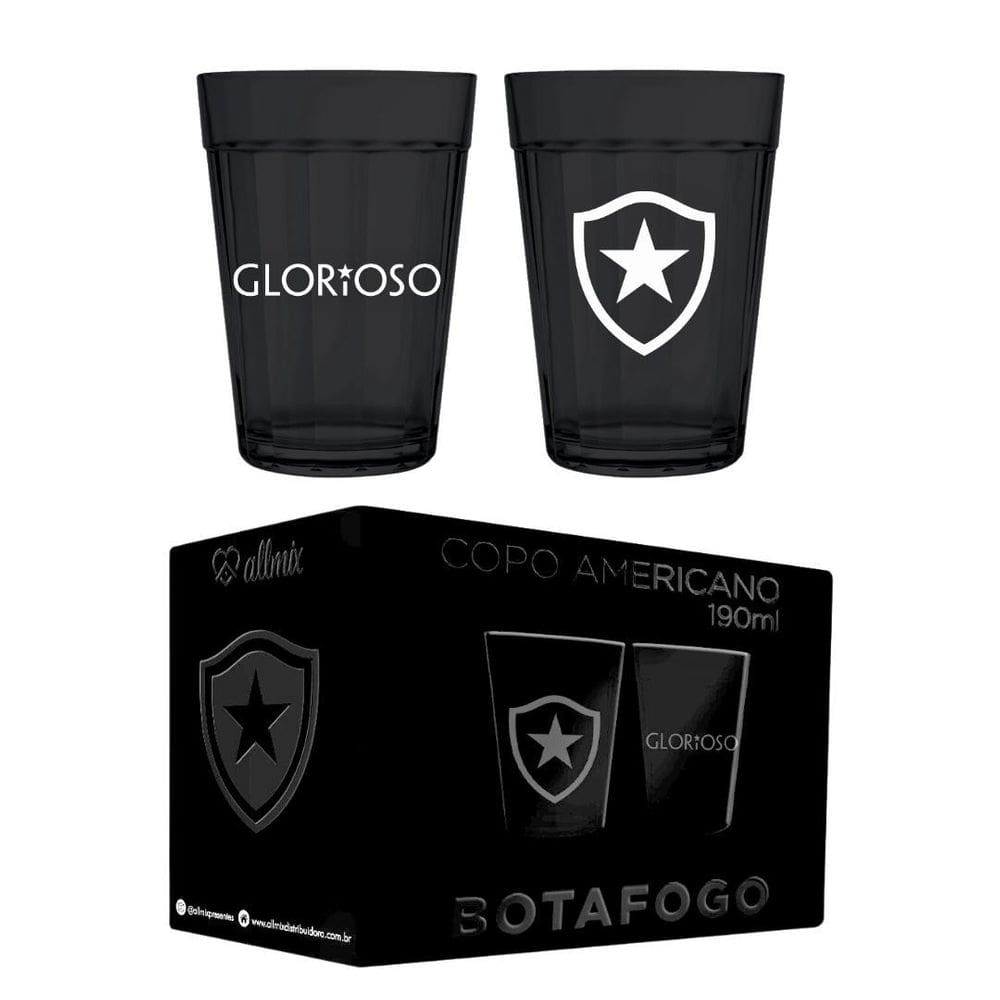 Copo Americano Times Futebol Licenciado Kit 2 Peças 190ml