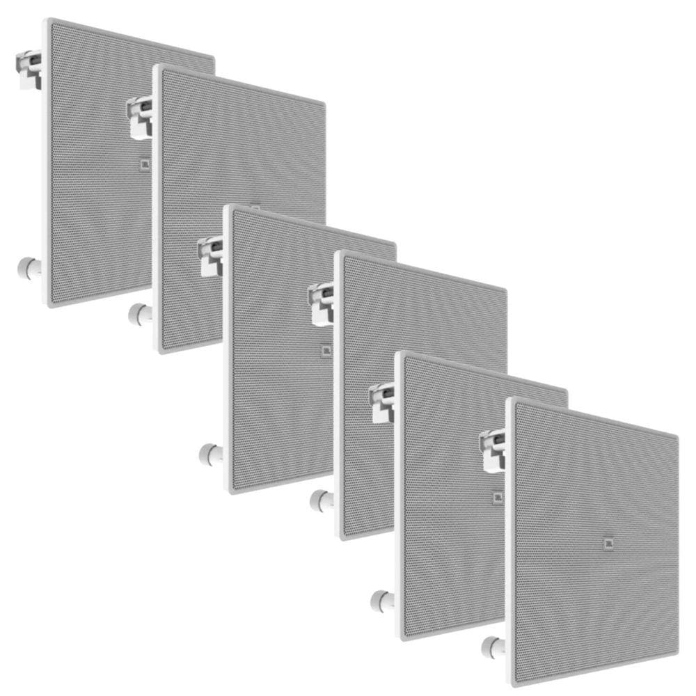 Kit 6 Arandelas JBL 6CO3Q+ Quadrada Branca - 70 Watts RMS