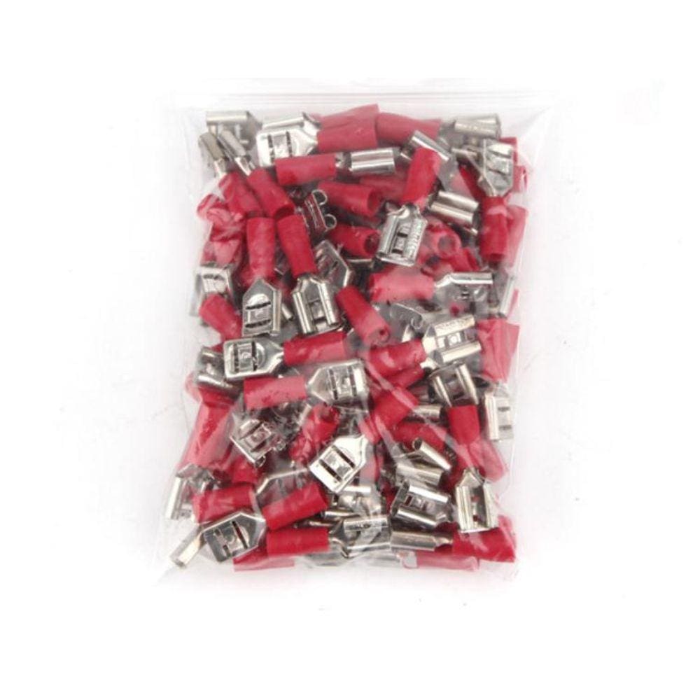 100 Pcs Terminal Conector Femea Fio Pre Isolado 1.5-2.5Mm