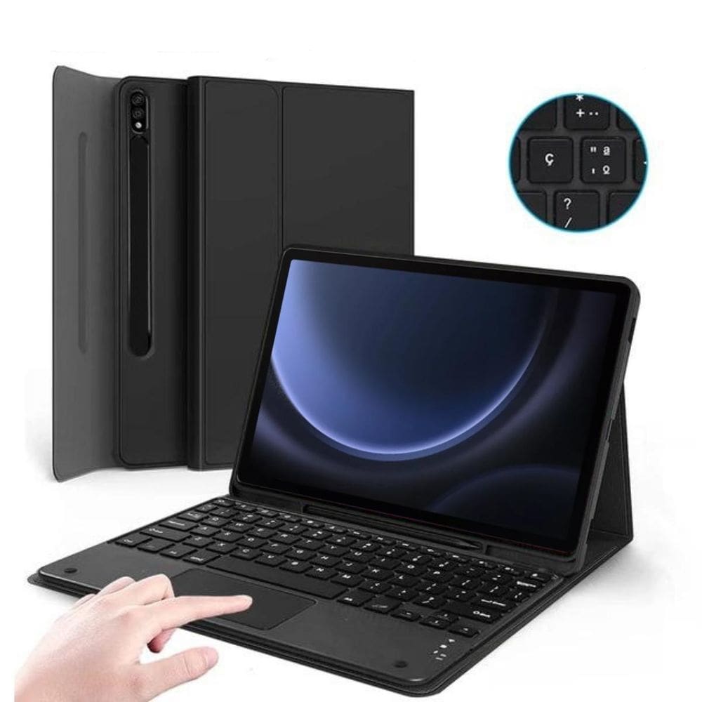 Capinha Teclado Magnética Tab Samsung S9 FE 10.9 X510 Preto