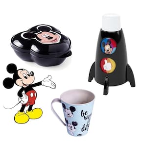 Kit Garrafa Garrafinha Mickey Mouse Pote Potinho Copo Caneca