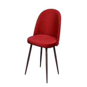 Cadeira Ninha Pés Palito De Aço Carbono Veludo Vermelho