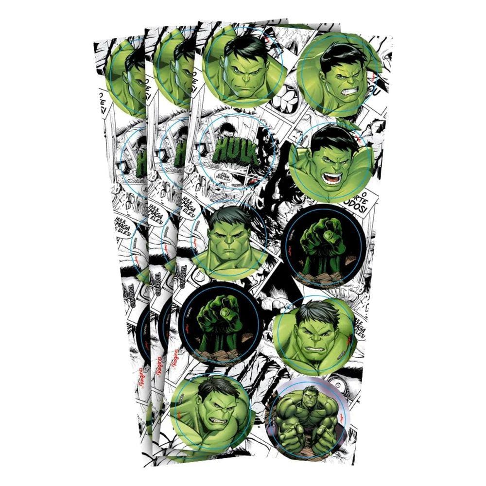 Adesivo Hulk Redondo 30 Unidades