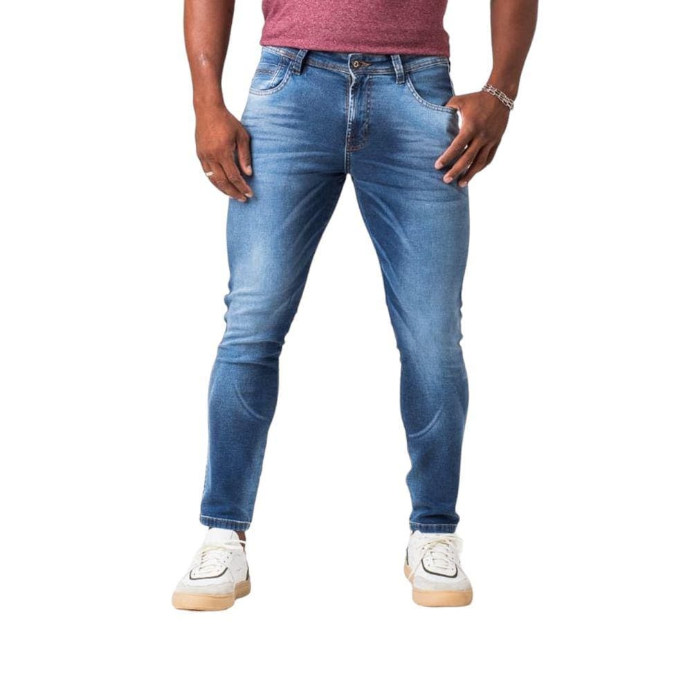 Calça Jeans Masculina Slim Estonada Azul Zune