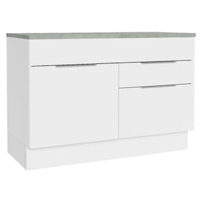 Balcão Gabinete De Pia 120 Cm 1 Portas E 2 Gavetas (com Tampo) Branco Stella Madesa Branco