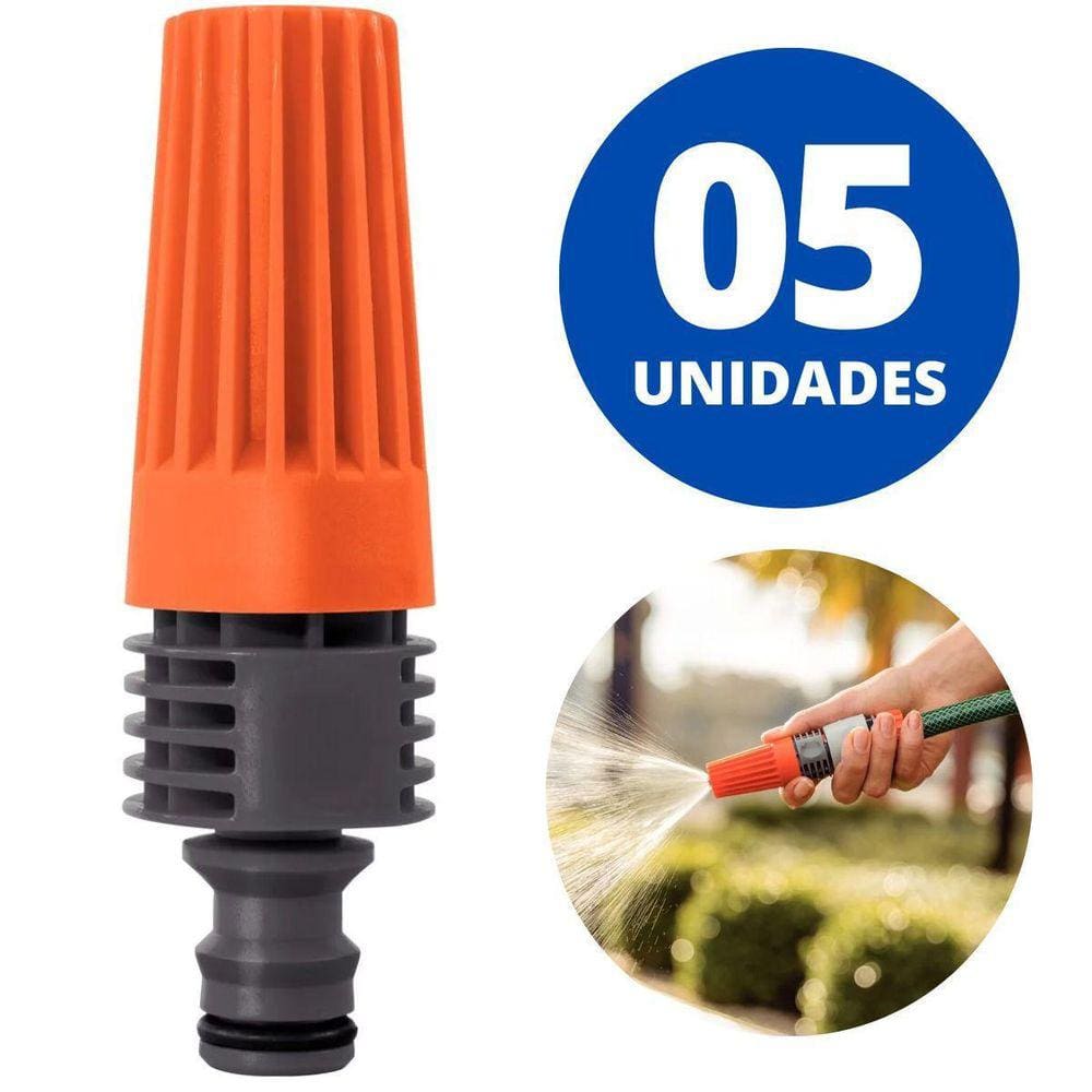 Esguicho Engate Rápido Jato Regulável Tramontina Kit 05 Un