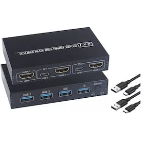 Chaveador Kvm Switch 2X1 Hub Hdmi Usb 3.0 Com Suporte 4K