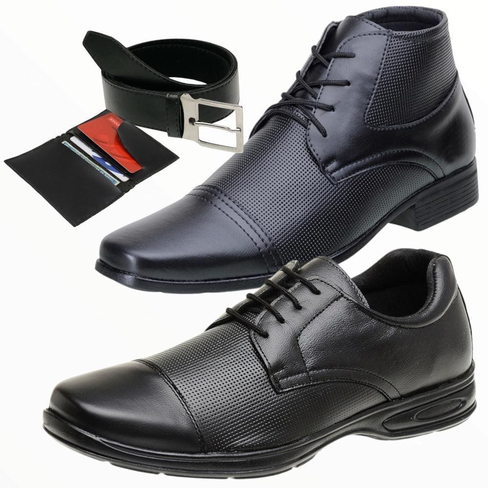 Sapato Social Masculino Couro + Sapato Derby + Acessórios