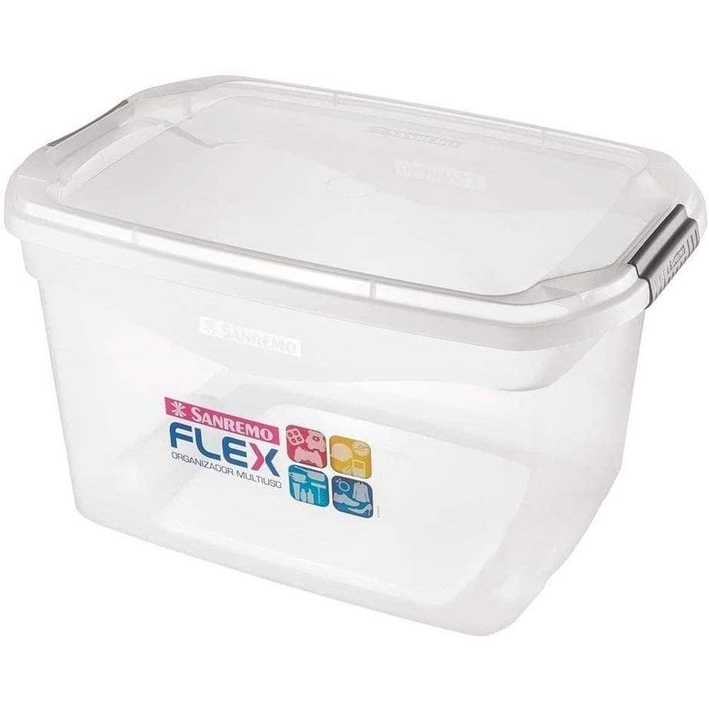 Caixa Organizadora Plástico Transparente 29 Litros Sanremo