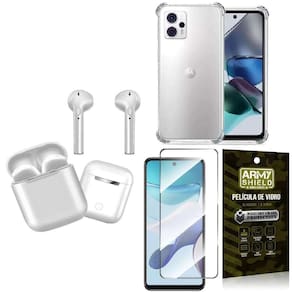 Capinha Moto G23 + Fone De Ouvido Bluetooth + Película 3D