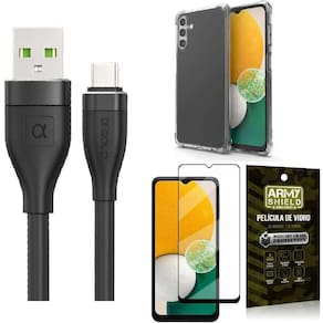 Capinha Samsung A13 5G + Cabo Tipo C 2 Metros + Película 3D