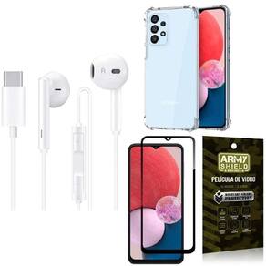 Capinha Samsung A13 4G + Fone De Ouvido Tipo C + Película 3D