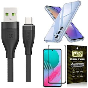 Capinha Samsung M54 + Kit Cabo Tipo C 2 Metros + Película 3D