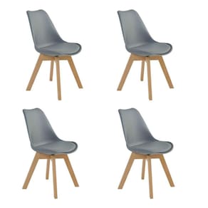 Kit 4 Cadeiras para Sala de Jantar Siena Cinza