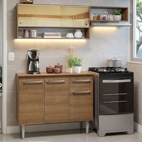 Armário De Cozinha Compacta 165cm Rustic Emilly Madesa 02 Rustic