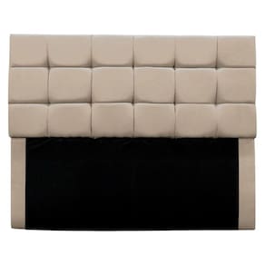 Cabeceira Cama Box Queen 160 cm Bianca Suede Bege Claro