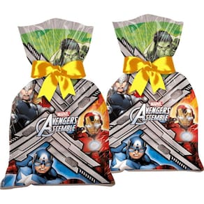 Sacola Plástica Avengers 14x27cm 12 Unidades