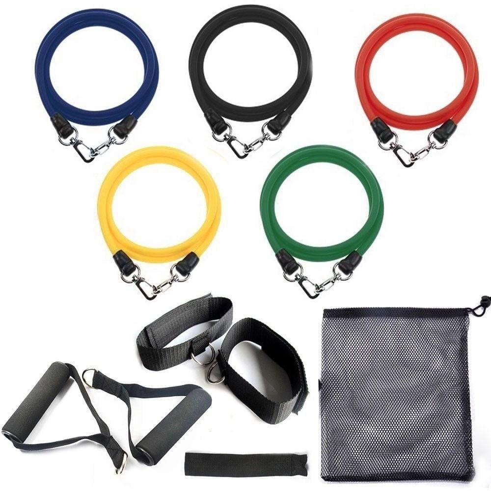 Kit Extensor 5 Elasticos 11 Peças Exercicio Academia Casa