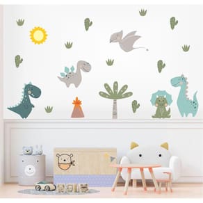 Adesivo De Parede Dinossauros Jurássico Cute