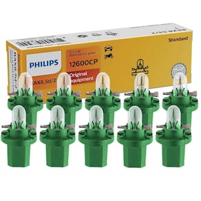 10 Lâmpada Philips Standart 2w 12v Bax8,5d/2 Y-green Painel