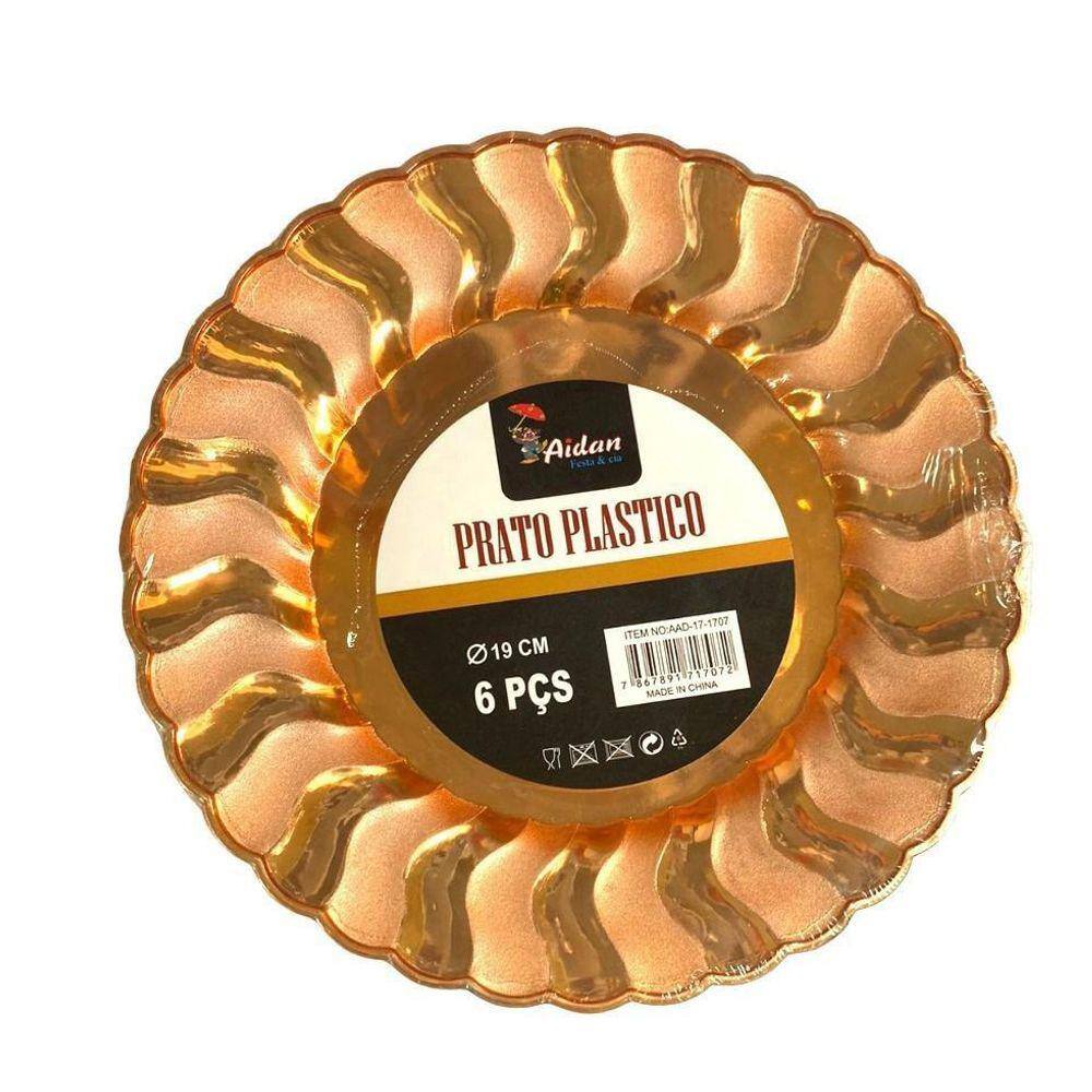 Pratos Descartáveis Luxo Natal - 12 Unidades