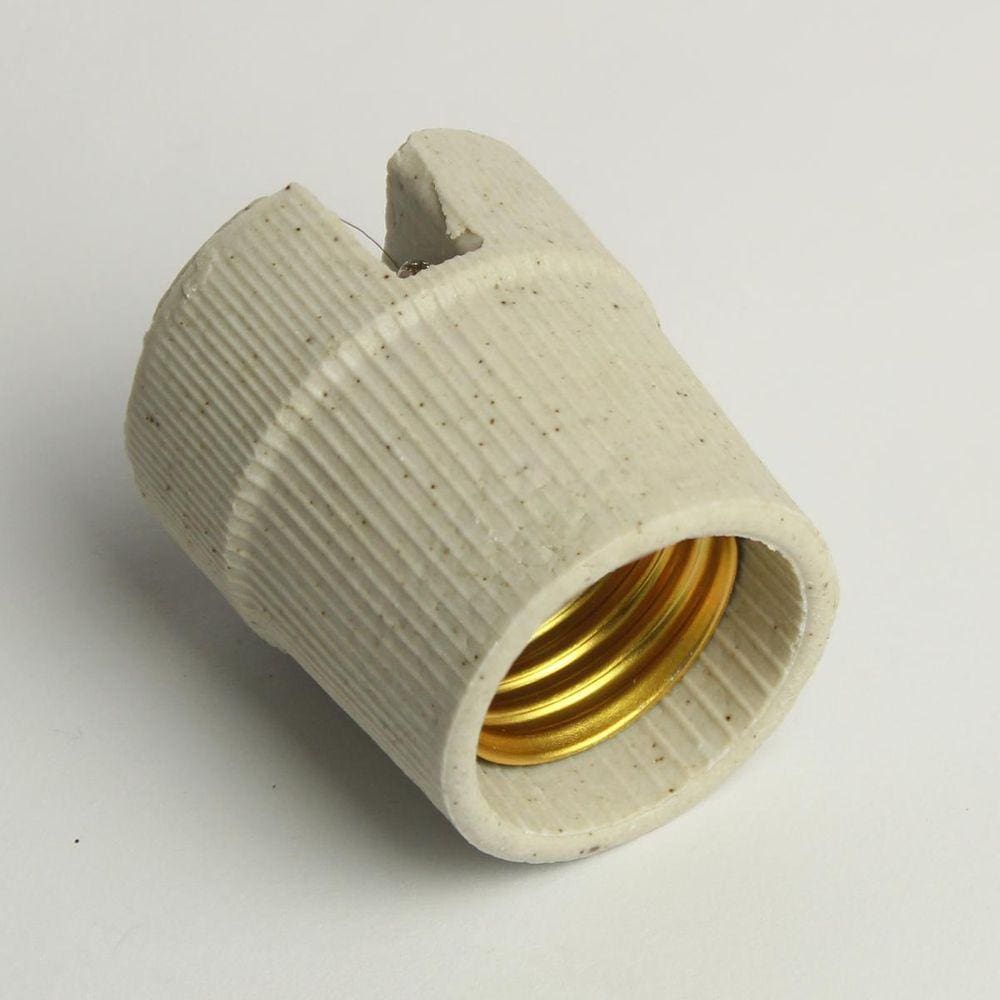 Porta Lampada Ceramico E27 Com Borne - Enerbras