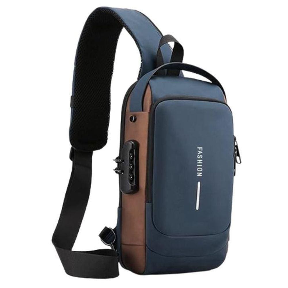 Bolsa Mochila De Ombro Anti-Roubo Transversal Usb Pochete