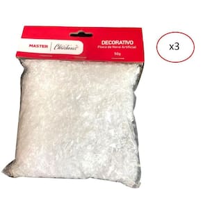 Floco De Neve Artificial Decorativo Branco 50g - 3 Pacotes