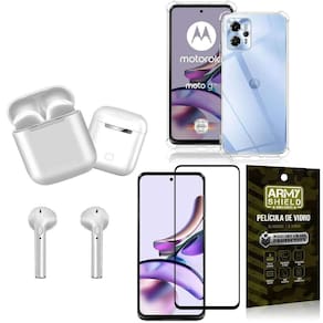 Capinha Moto G13 + Fone De Ouvido Bluetooth + Película 3D