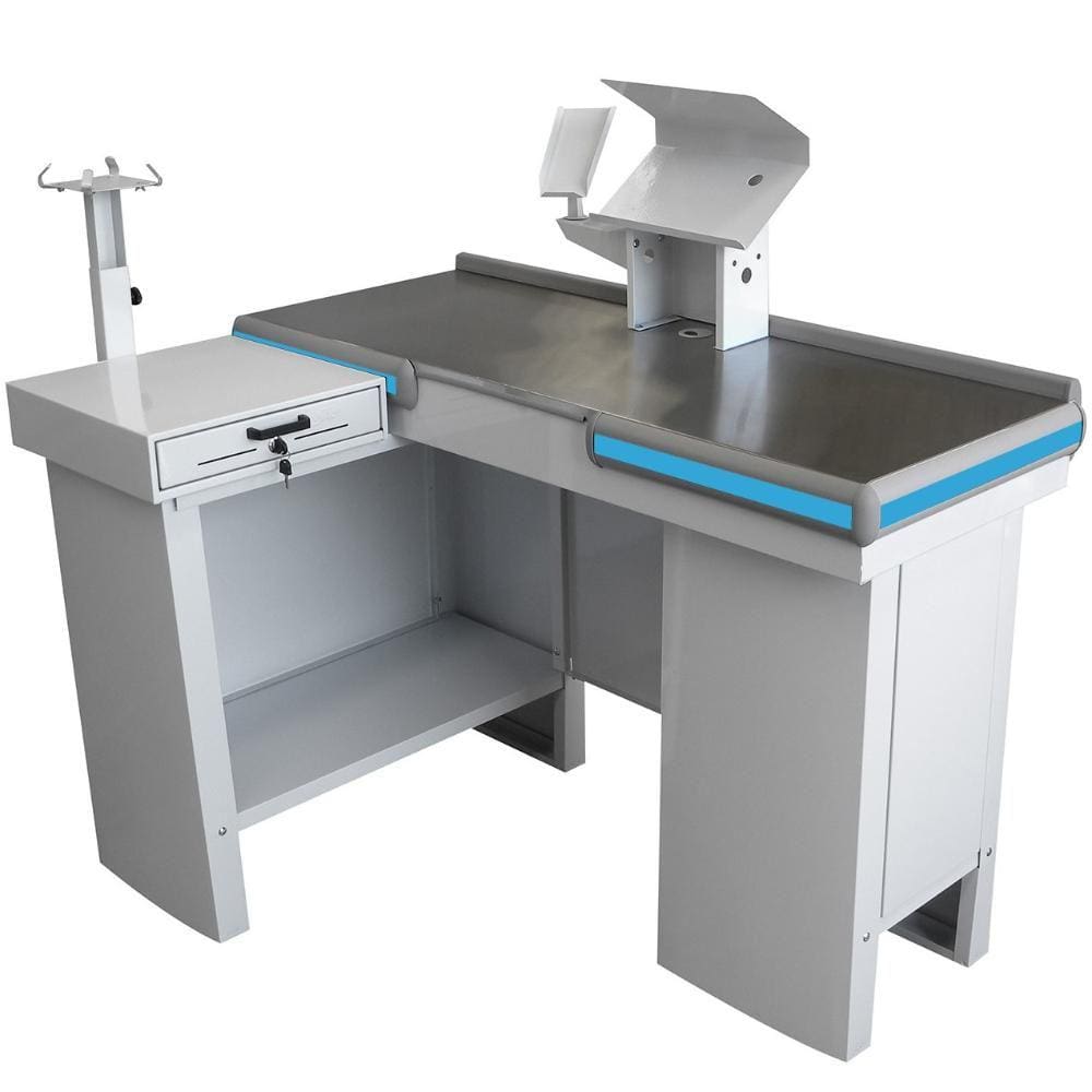 Checkout Leve Caixa Supermercado De 1,30M Mesa Reta Com Kit Automação Balcão de compras - Innal