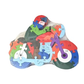 Quebra Cabeça Infantil Modelo Moto Em Mdf Com 26 Peças