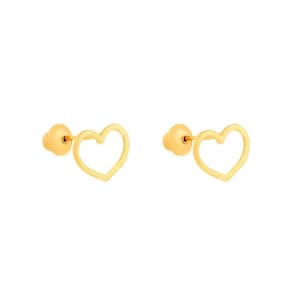 Brinco Coração Vazado Pequeno Ouro Dourado Brx0183