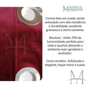 Cortina Para Sala Veludo Suede 3,00X2,50M Sultan Vinho