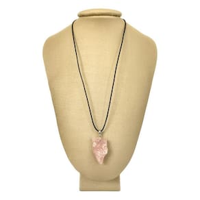 Colar Em Couro Grego E Prata Quartzo Rosa Bruto - P. Vecchio