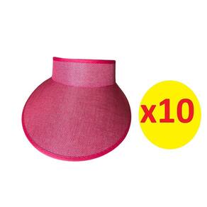 Kit 10 Viseiras Tiara Arco Rosa Aba 12Cm Com Elástico Praia