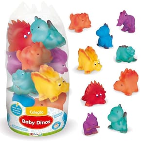 Brinquedos Para Banho Bebê Dinossauros De Vinil - 9 Peças