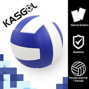 Bola De Vôlei Tamanho Padrão Kasgol Azul E Branco
