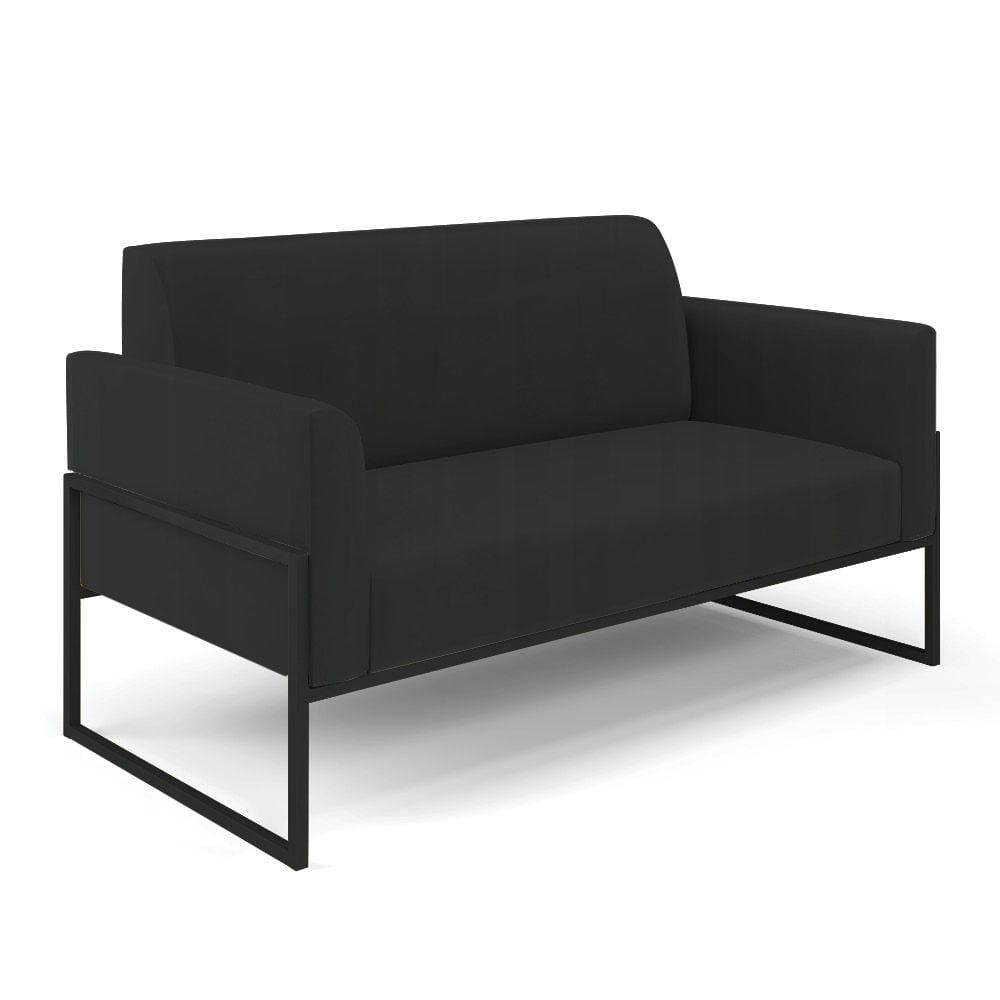 Sofá Namoradeira Base Industrial Alta Preto Marisa Veludo D03 - D`Rossi