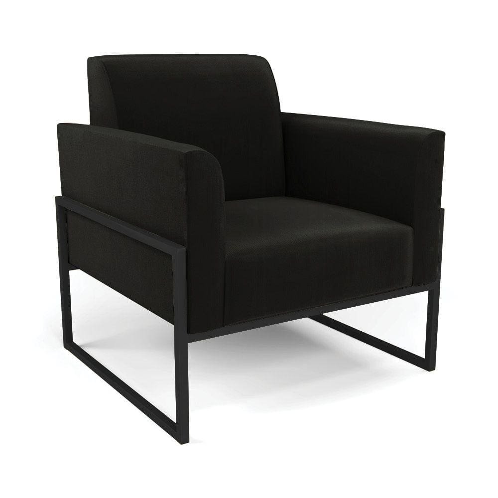 Poltrona Base Industrial Alta Preto Marisa Suede Preto D03 - D`Rossi