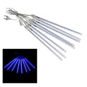Cascata Snow Fall 50cm Natal Led 8 Tubos Natalino Queda Chuva Gelo Meteoro Pisca Pisca Bastao Iluminaçao