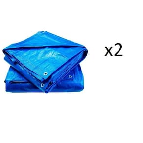 Kit 2Un Lona Plástica Carreteiro Reforçada Tamanho 2X2 Azul