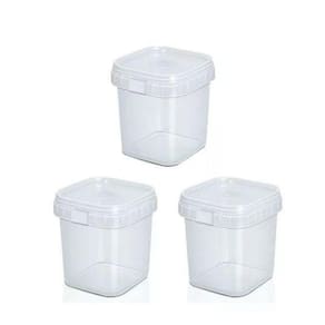 Pote Quadrado Transparente 220ml p/ Bolos e Doces