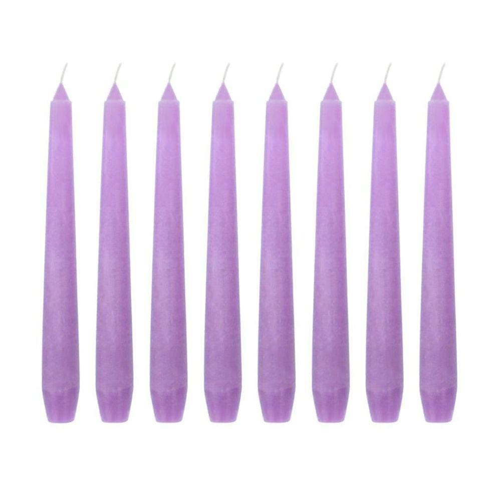 Kit 10 Velas Castiçal Lilás Lisa 20 Cm Candelabro Velitas