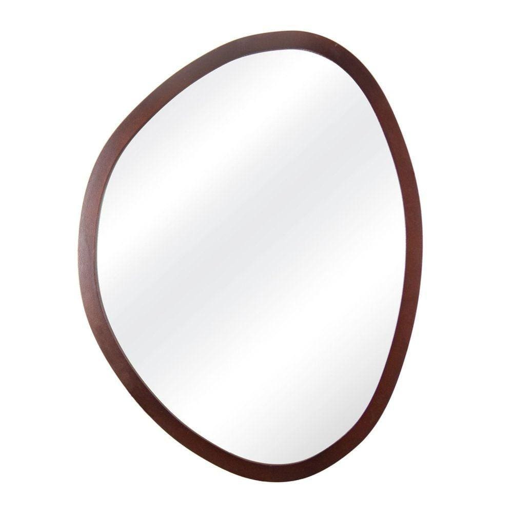 Espelho Decorativo Emoldurado Orgânico 50cx35cm E2G Design Marrom