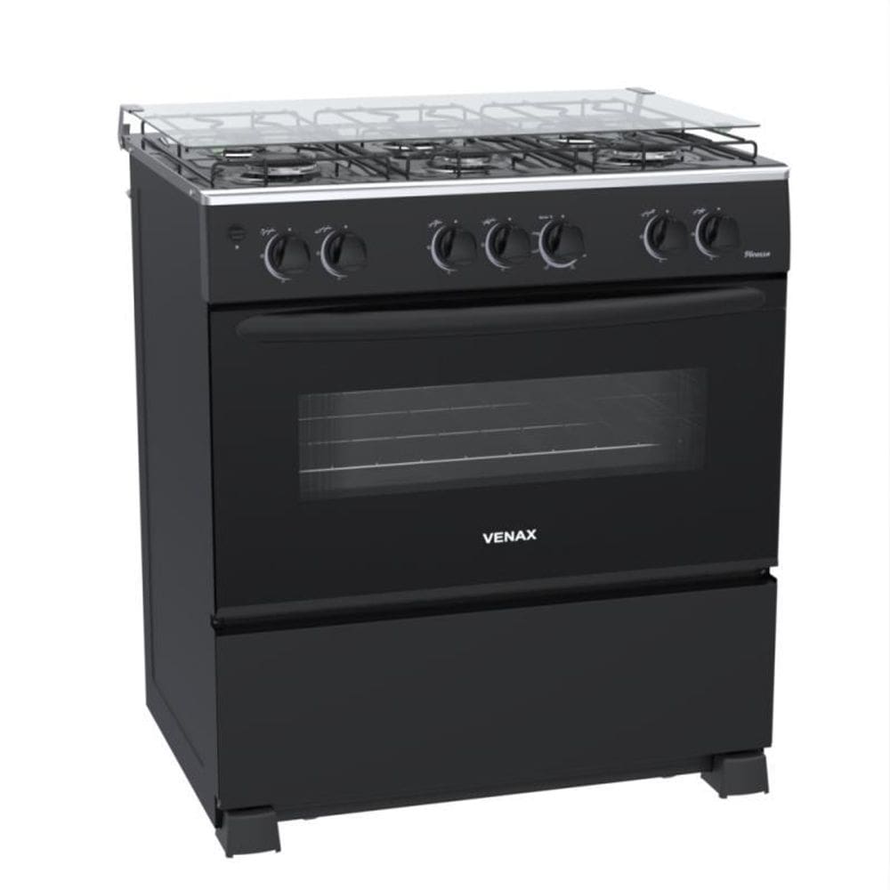 Fogao 6 Bocas Venax Picasso GIIi Preto Fosco Gas Glp