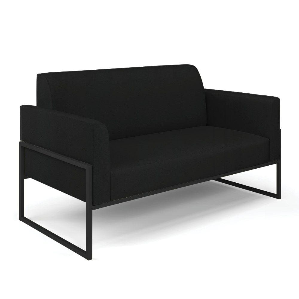 Sofá Namoradeira Base Industrial Alta Preto Marisa Linho Preto A79 D03 - D`Rossi