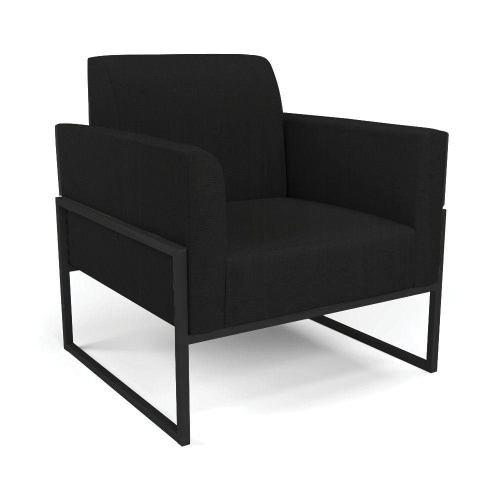 Poltrona Base Industrial Alta Preto Marisa Linho Preto A79 D03 - D`Rossi