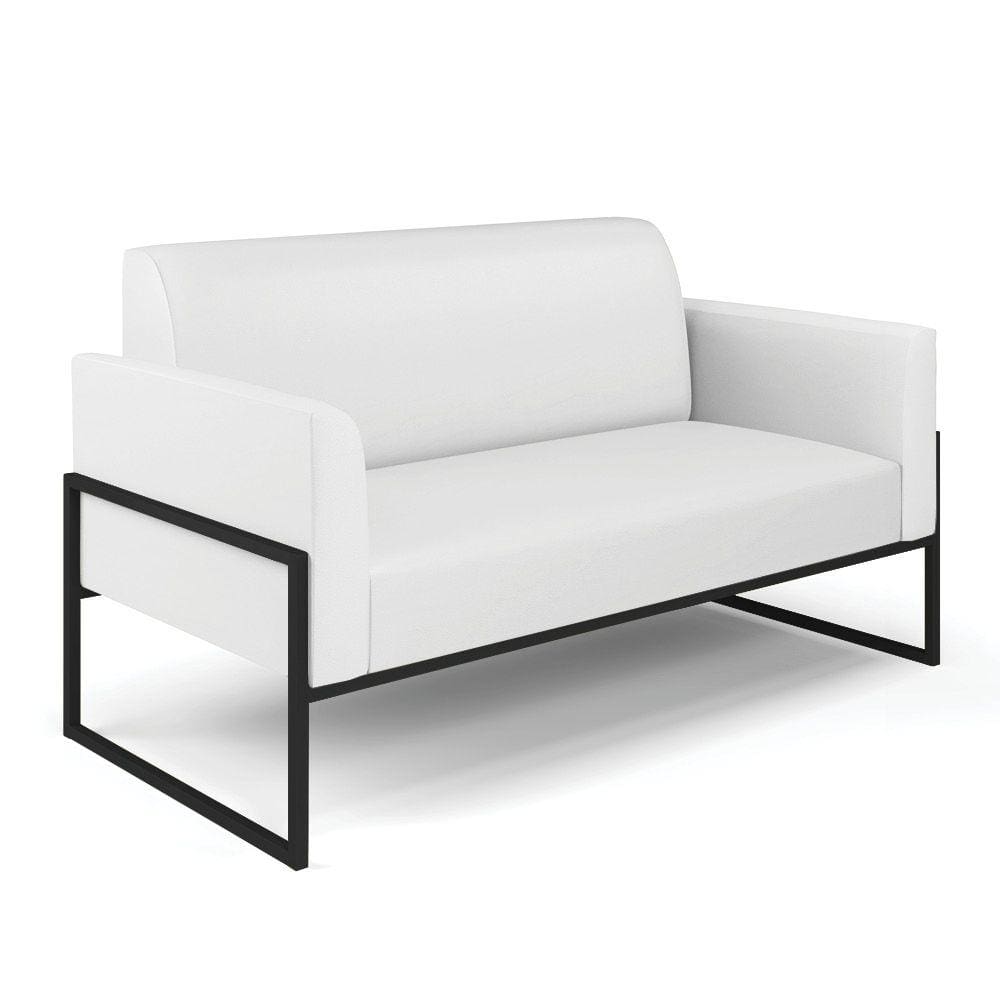 Sofá Namoradeira Base Industrial Alta Preto Marisa Corino Branco D03 - D`Rossi