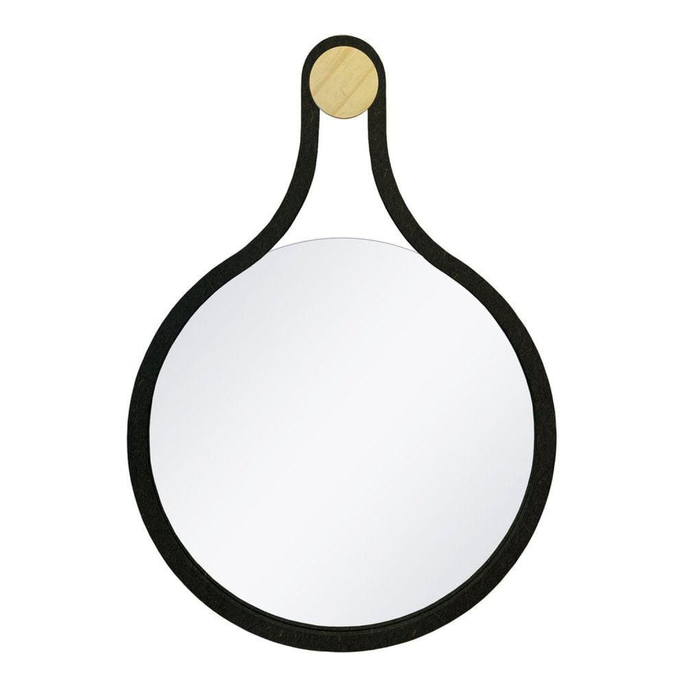 Espelho Emoldurado Mali 75x53cm Redondo Preto